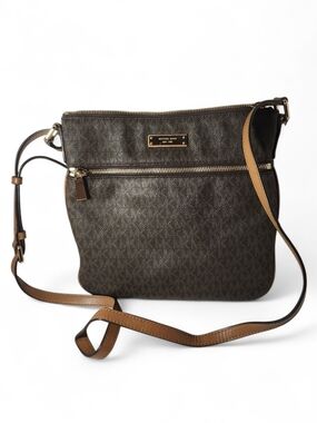 Michael Kors Bedford Brown Logo Crossbody Bag